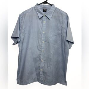 Men's Blue Striped Casual Button-Down Shirt - Size XL